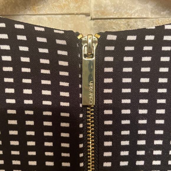 Calvin Klein Size 4 Jumpsuit | Black White Check Belted Short Sleeve NWOT - Picture 9 of 9